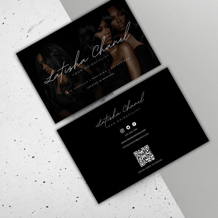 Latisha Chanel hairstylist business card design