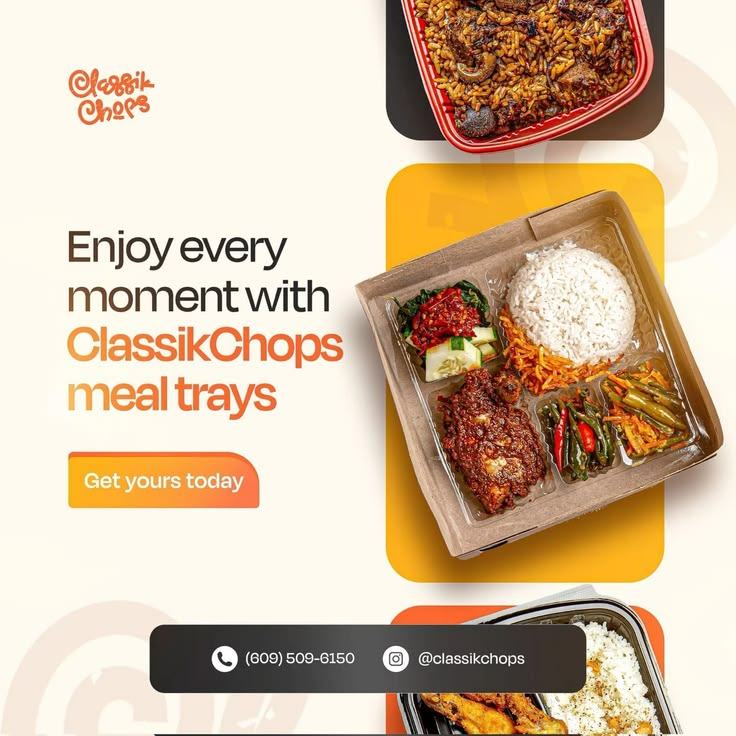 Classik Chops meal tray flyer