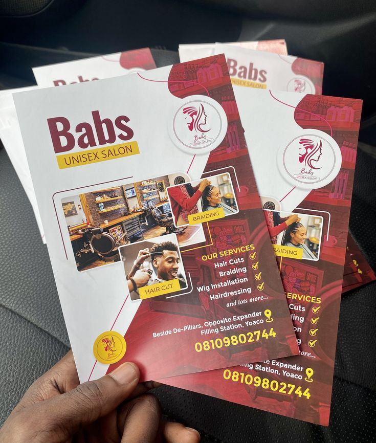 Printed Babs Unisex Salon flyers