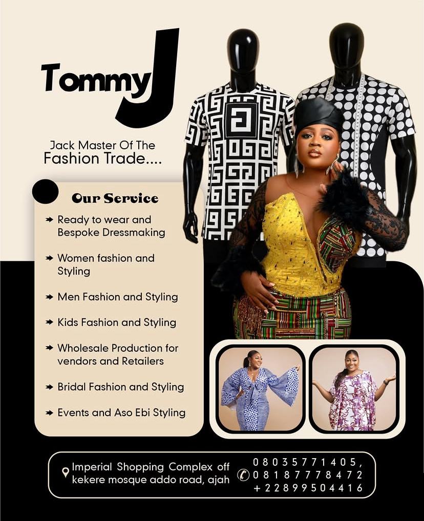Tommy J fashion services flyer